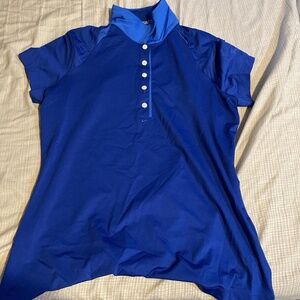 Nike Dri-Fit Golf Dark Blue Collared Polo Shirt Button Down Size Medium